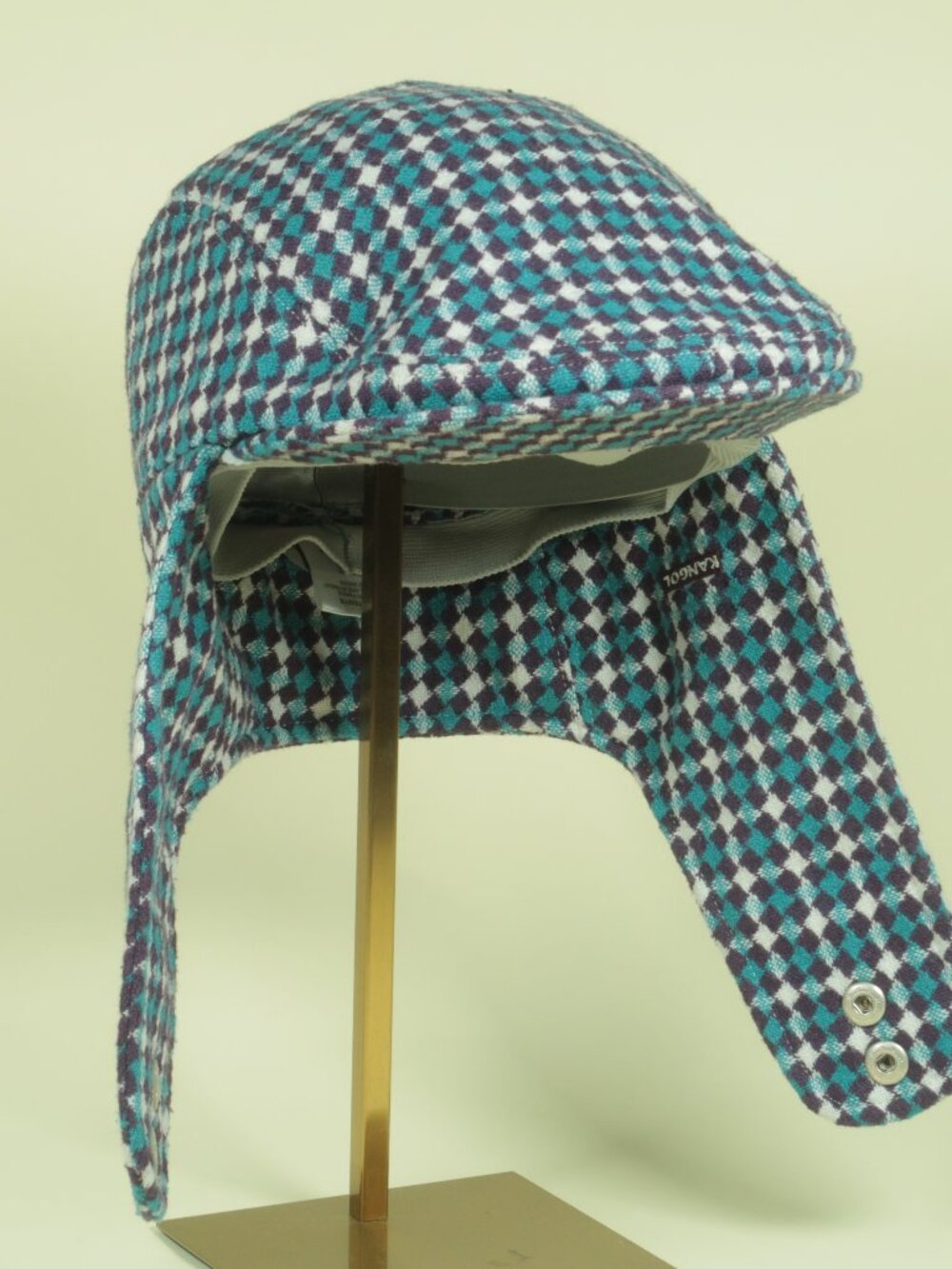 Kangol Heritage Tweed Bugatti Newsboy Cap Hat Purple Blue White Argyle 90s Jazz